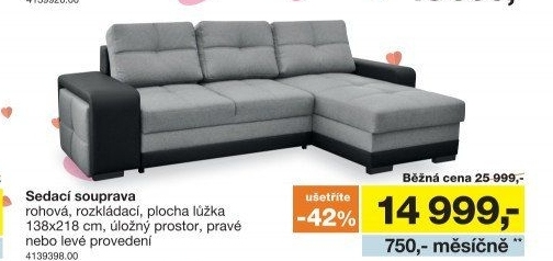 Sedací souprava PIANO šedá