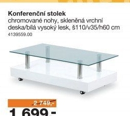 Konferenční stolek VERONA bílá