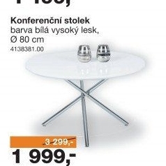 Konferenční stolek CIRKLE bílá
