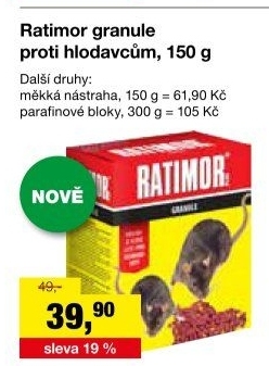 Granule proti hlodavcům Ratimor