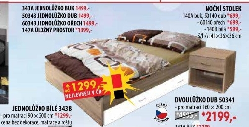 Jednolůžko 343 buk 90x200