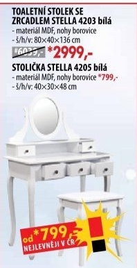Toaletní stolek se zrcadlem STELLA