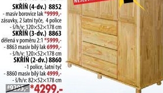 Skříň 4dveřová 8852 lak