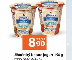 Jogurt Nature ochucený jihočeský Madeta