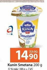 Smetana na vaření Kunín 12%
