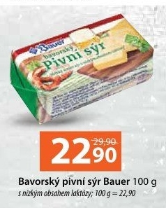 Sýr Bavorský pivní se sníženým obsahem laktózy Bauer