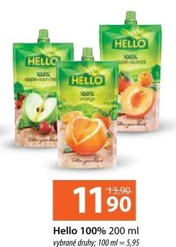 Ovocná šťáva v kapsičce 100% Hello