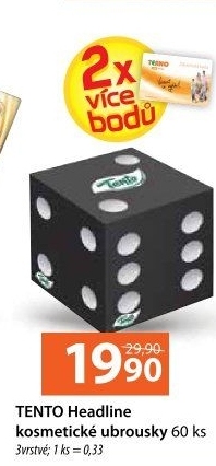 Papírové kapesníčky 3vrstvé Tento - box