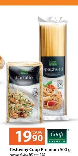 Těstoviny Coop Premium