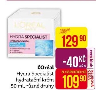 Krém pleťový Hydra Specialist L'