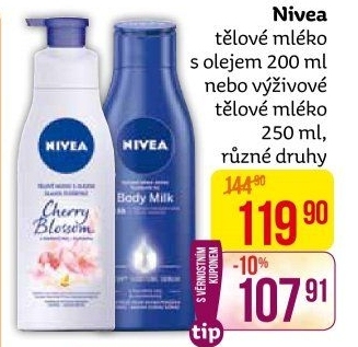 Tělová mléka Nivea