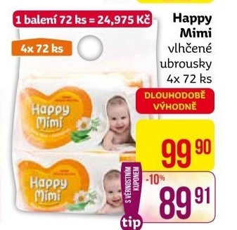 Vlhčené ubrousky dětské Happy Mimi