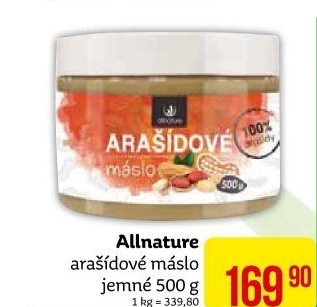 Arašídové máslo Allnature