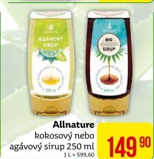 Kokosový sirup Allnature