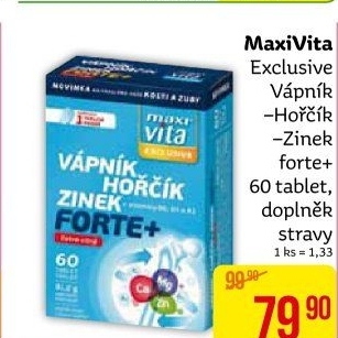 Doplněk stravy Vápník-Hořčík-Zinek Forte Exclusive Maxivita