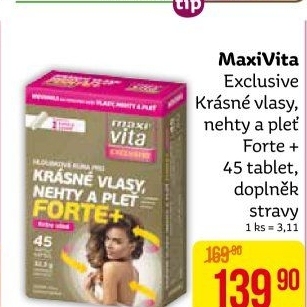 Doplněk stravy Krásné vlasy, nehty a pleť Forte + Exclusive MaxiVita