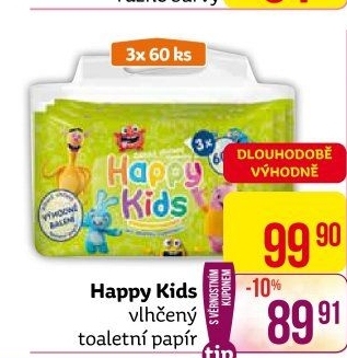 Toaletní papír vlhčený dětský Happy Kids