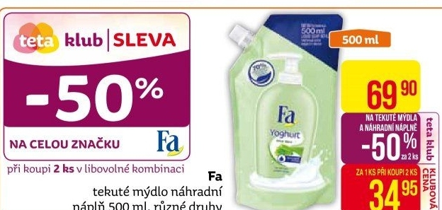 Tekuté mýdlo Fa - náhradní náplň