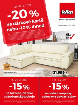 akční leták Kika nábytek 21.2.2019-6.3.2019