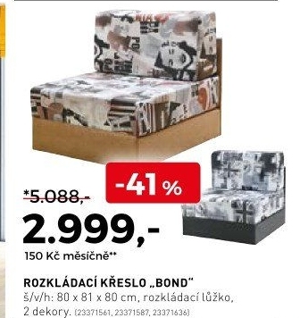 Rozkládací křeslo Bond