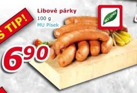 Párky libové Maso uzeniny Písek
