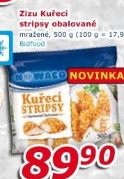 Kuřecí stripsy mražené Nowaco