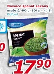 Špenát sekaný mražený Nowaco