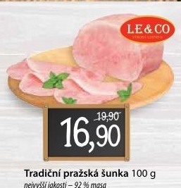 Šunka pražská nejvyšší jakosti LE&amp
