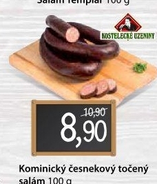 Salám kominický česnekový točený Kostelecké uzeniny