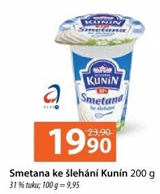 Smetana ke šlehání Kunín 31%