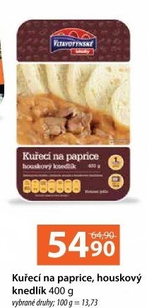 Kuřecí na paprice a houskový knedlík Vltavotýnské lahůdky