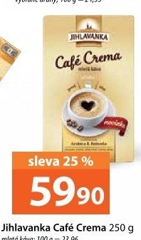 Mletá káva Café Crema Jihlavanka