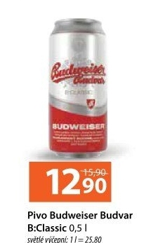 Pivo světlé výčepní B: Classic Budweiser Budvar
