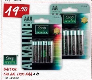 Baterie alkalické Coop Premium