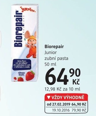 Pasta na zuby dětská Junior Biorepair