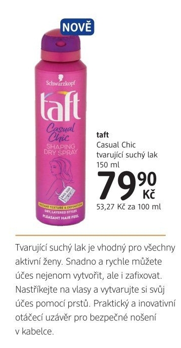 Lak na vlasy suchý Casual Chic Taft Schwarzkopf