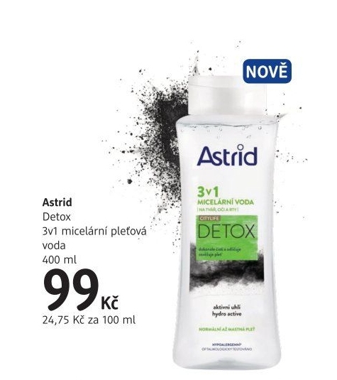 Micelární voda 3v1 Detox Astrid