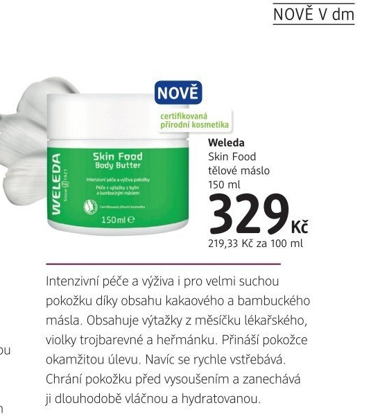 Tělové máslo Body Butter Skin Food Weleda