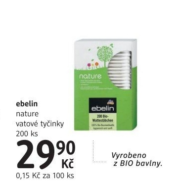 Tyčinky vatové Nature Bio Ebelin