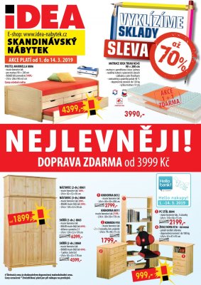 akční leták IDEA nábytek 1.3.2019-14.3.2019