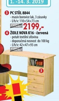 PC stůl 8844 lakovaný