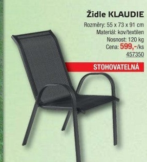 Zahradní kovová židle Fieldmann