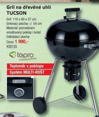 Gril na dřevěné uhlí Tucson Tepro