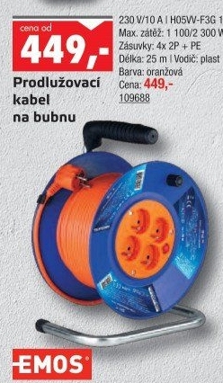 Prodlužovací kabel na bubnu Emos