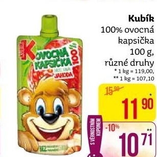 Kapsička ovocná 100% Kubík