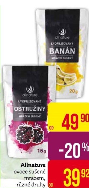 Ovoce sušené mrazem Allnature