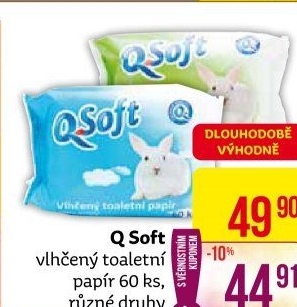 Vlhčený toaletní papírQ Soft
