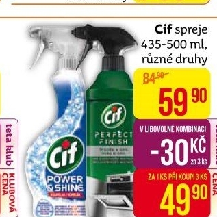 Čističe ve spreji Cif