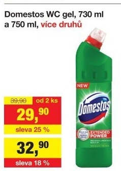 Čistič WC gelový na vodní kámen Zéró Domestos