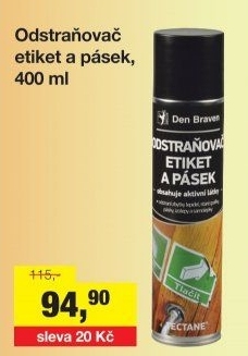 Odstraňovač etiket ve spreji Den Braven
